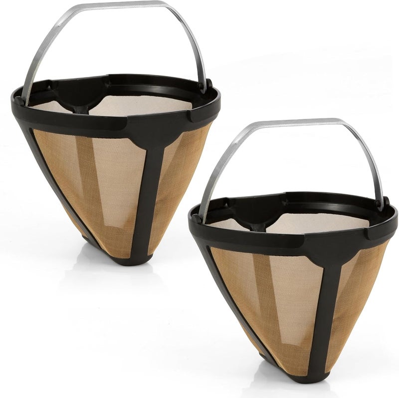 SLLFLY 2pcs Replacement for CE250 CE251 Coffee Permanent Gold Tone Filter,Compatible with Ninja 12-Cup Programmable Coffee Brewer - Image 1